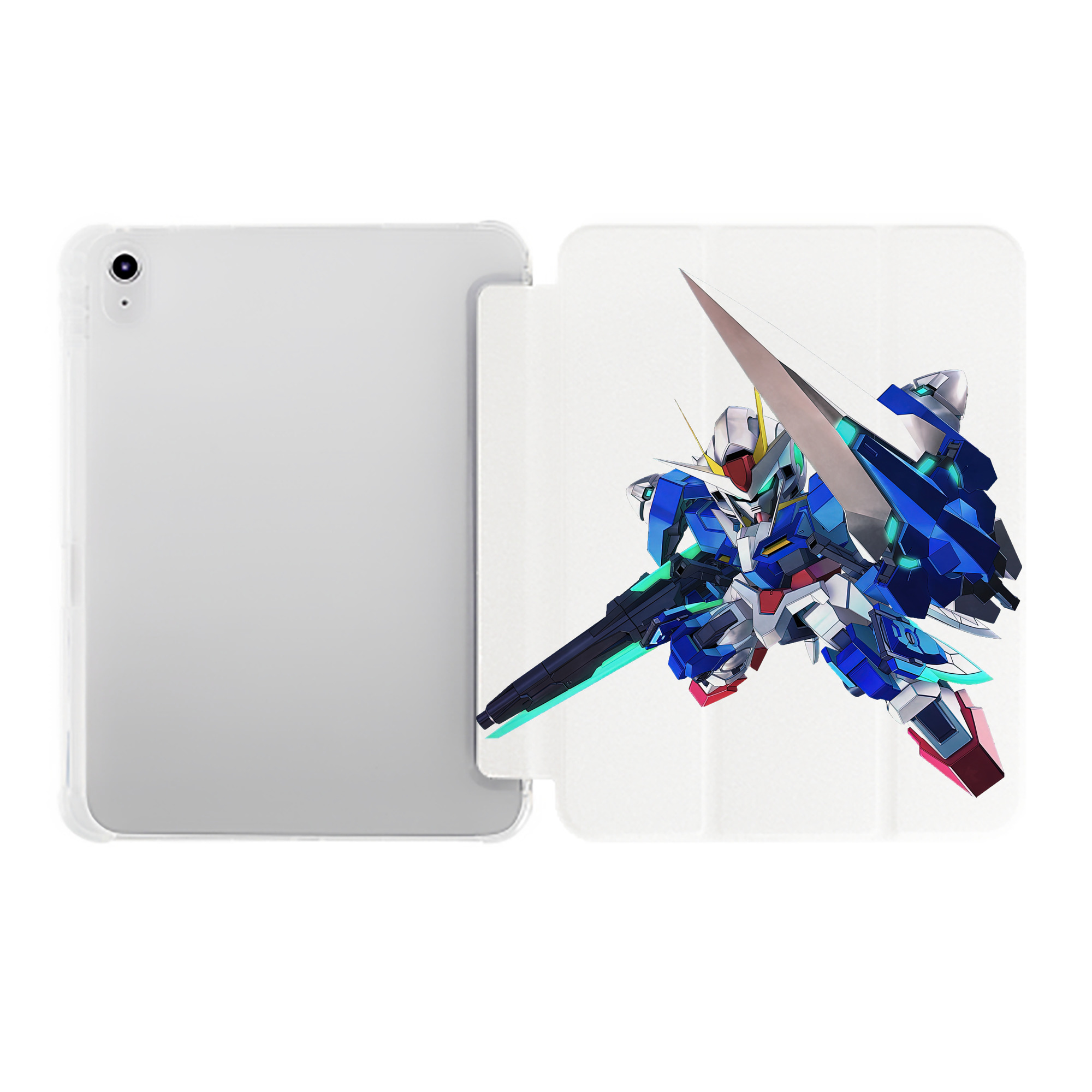 （画像用） 機動戦士ガンダム Mobile Suit Gundam IPad ケース ペン収納付き 三つ折りスタンド PUレザー×シリコン 対応機種9.5/10.5/10.9インチ